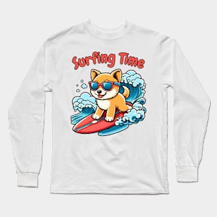 Surfing dog Long Sleeve T-Shirt